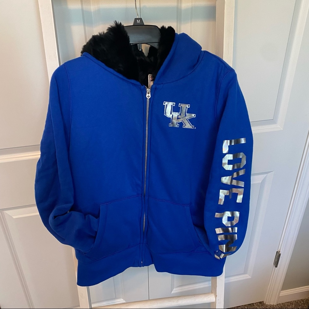 Pink Fur-lined full-zip Kentucky Hoodie